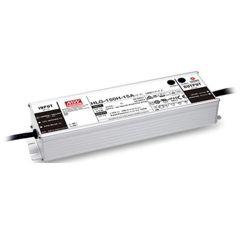 Driver MEAN WELL IP65 100-240V Salida 13.5-17V 6-10A 150W HLG-150H-15A