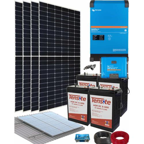 Kit Solar Vivienda Aislada 3000W 24V 9600Whdia