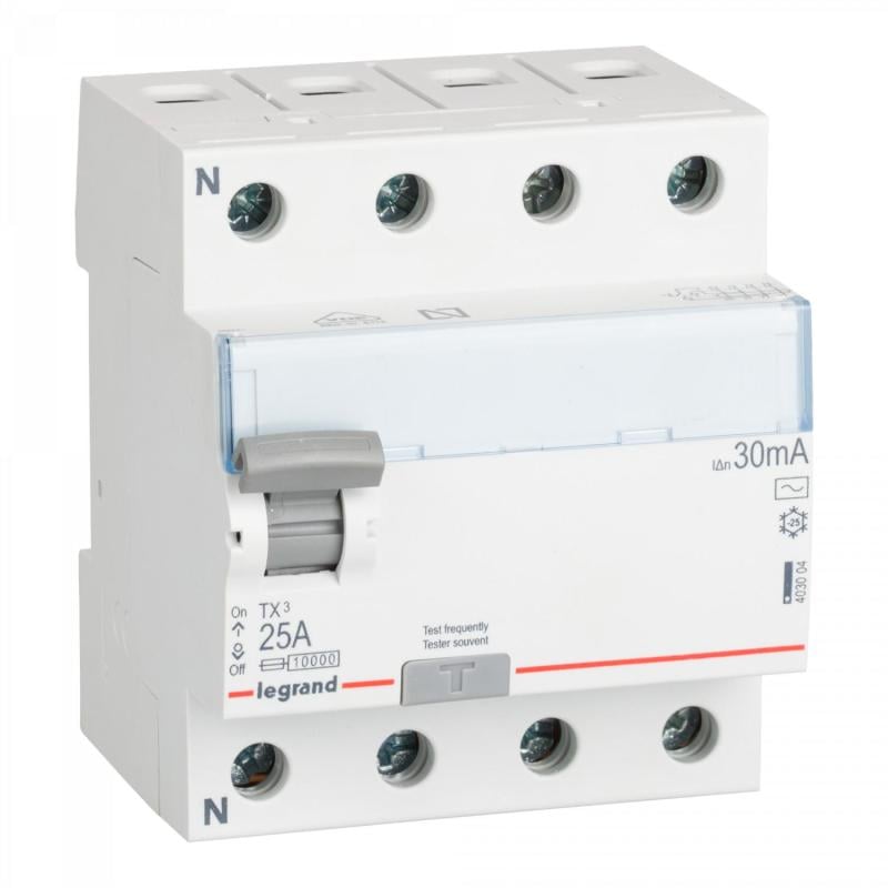 Interruptor Diferencial Industrial 4P 30mA 25-40A 10kA Clase AC LEGRAND TX³ 403004