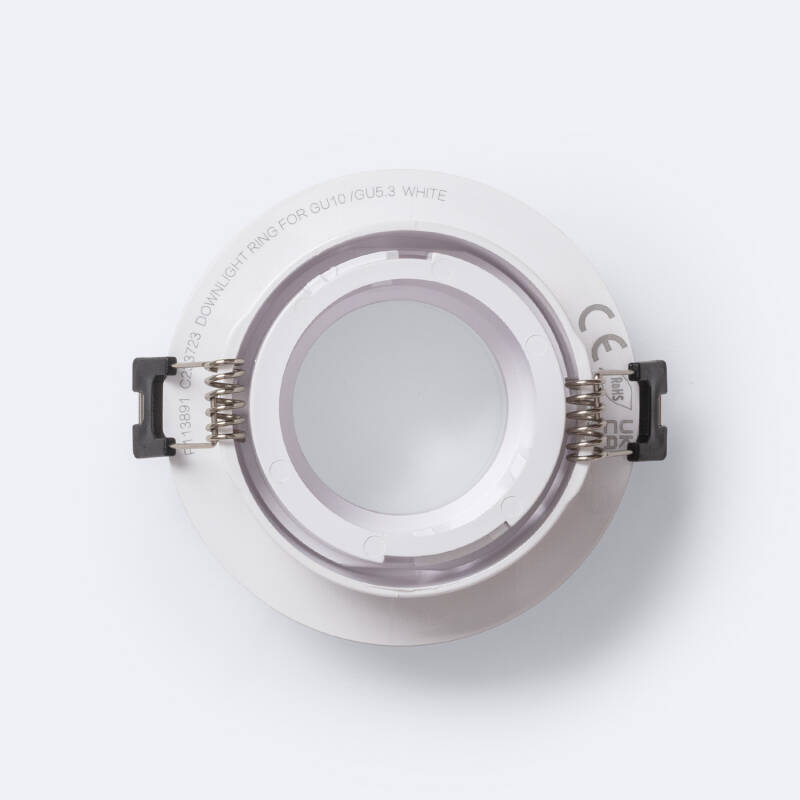 Aro Downlight Circular Basculante Bajo UGR para Bombilla LED GU10 / GU5.3 Corte Ø75 mm Suefix