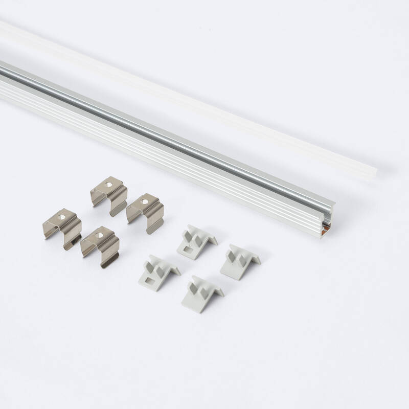 Perfil Aluminio Empotrable 2m para Tira LED hasta 6 mm