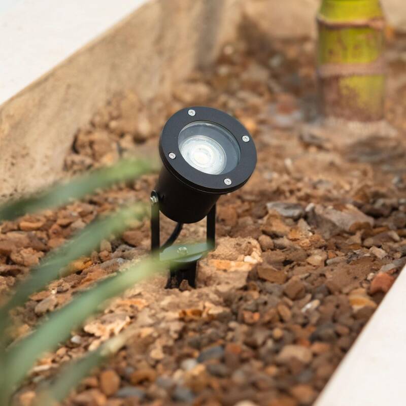 Foco Exterior GU10 Aluminio con Pincho Faro