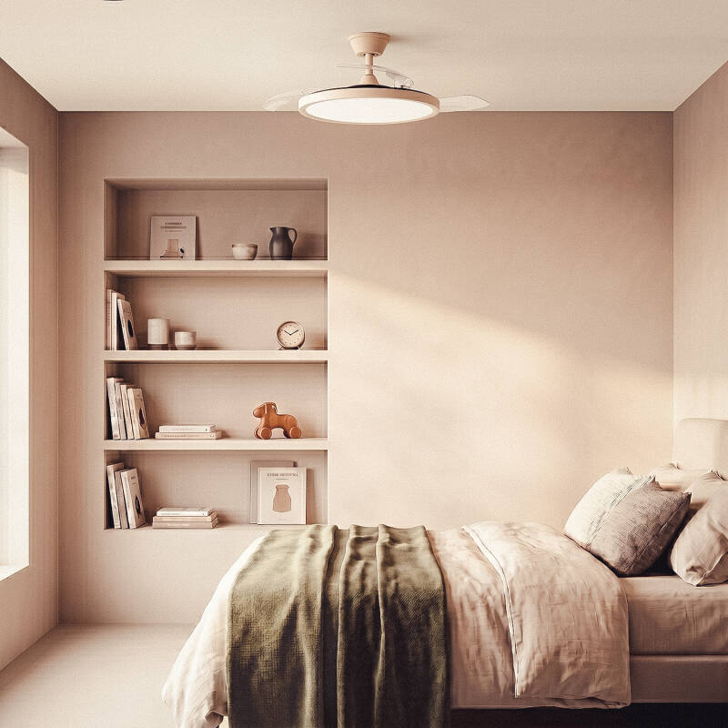 Ventilador de Techo con luz Silencioso DC aspas retráctiles Kleon