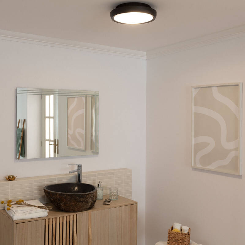 Plafón Circular para Exterior Ø300mm IP65 Curio Negro