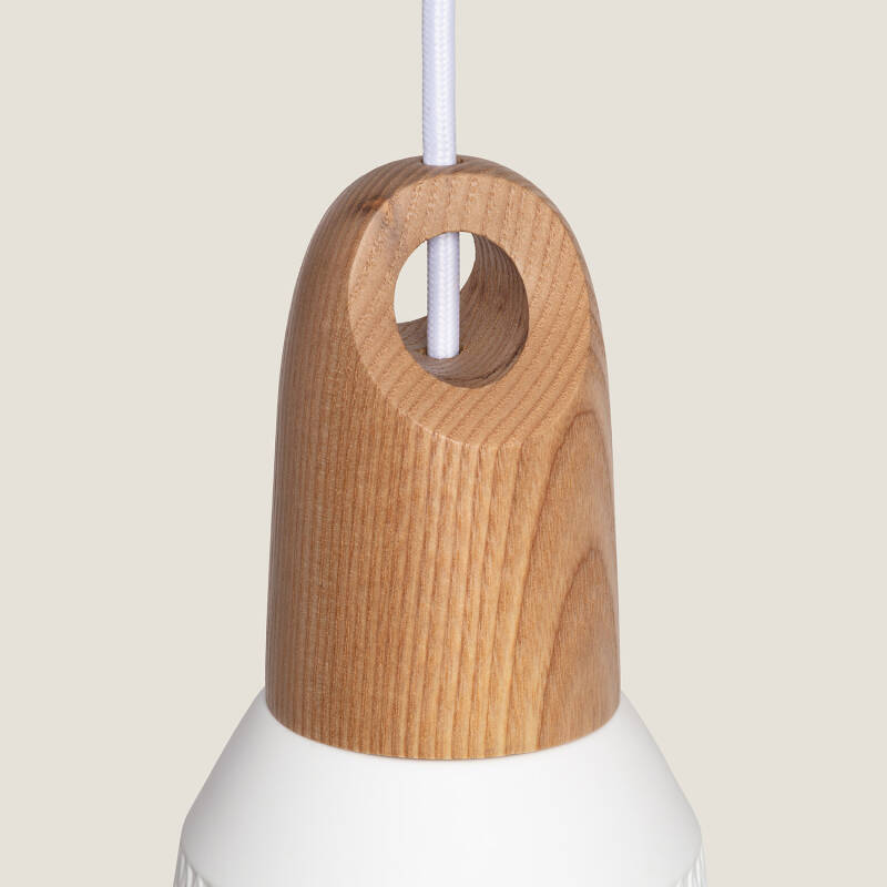 Lámpara Colgante Cerámica y Madera Retilles