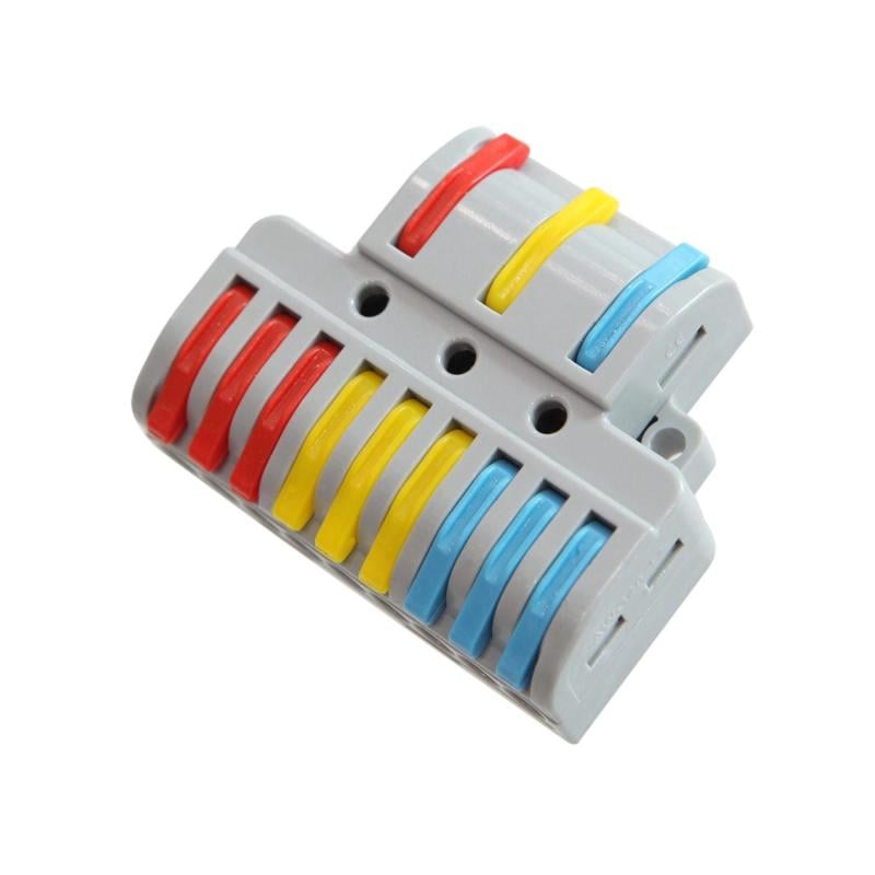 Pack 5 Conectores Rápidos 3 Entradas y 9 Salidas SPL-93 para Cable Eléctrico de 0.08-4mm²