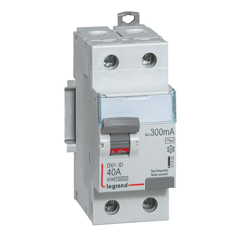 Interruptor Diferencial Industrial 2P 300mA 25-63A 10kA Clase AC LEGRAND DX³ 411524
