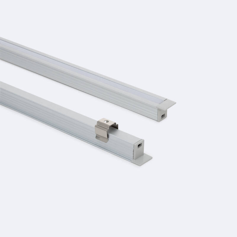 Perfil Aluminio Empotrable 2m para Tira LED hasta 6 mm