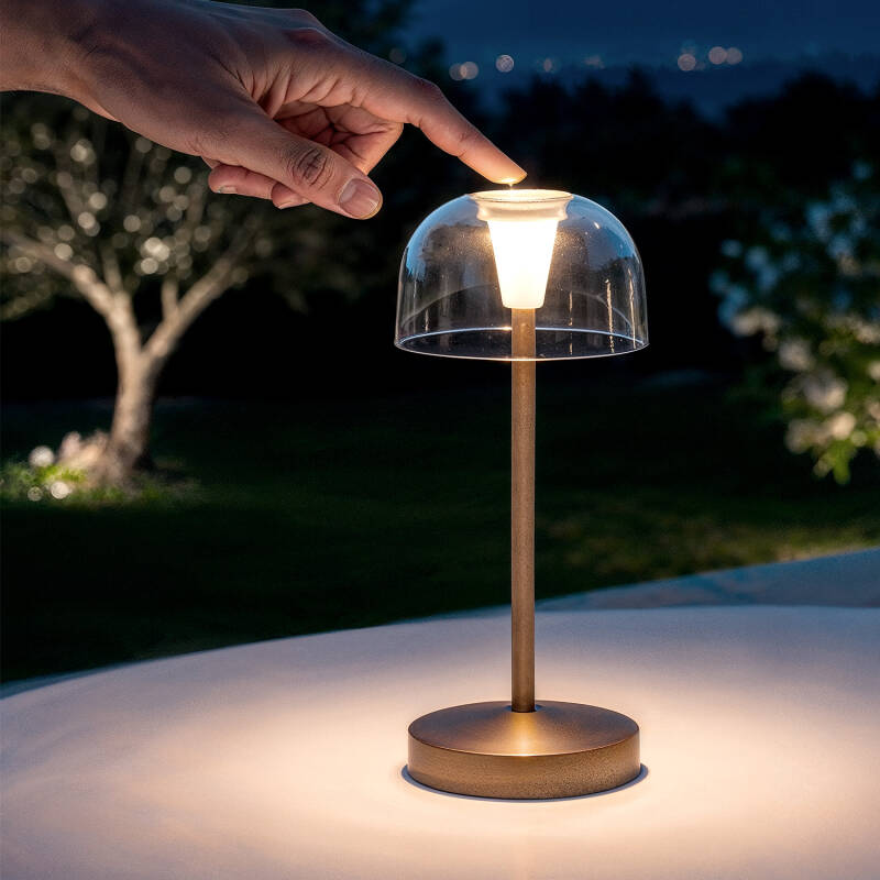 Lámpara de Mesa LED Portátil para Exterior Metal con Batería Recargable Lendora