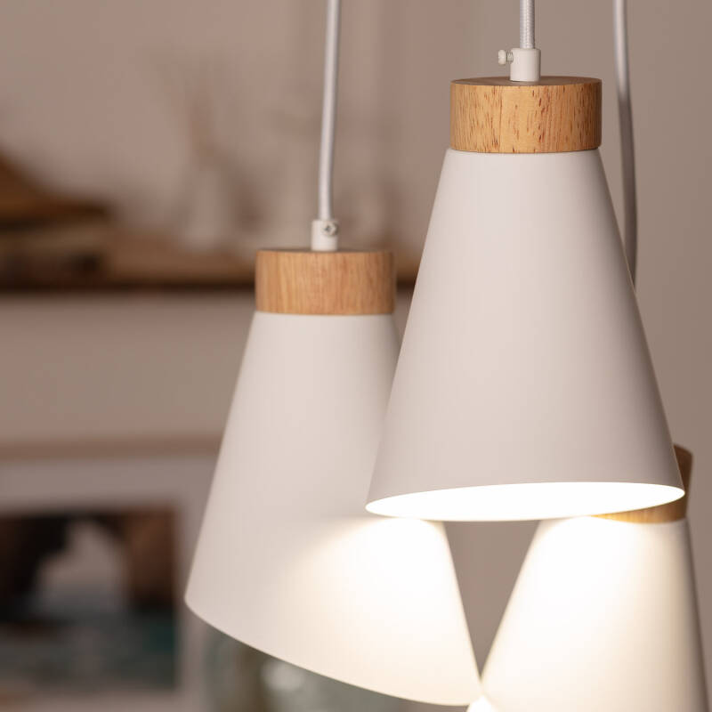 Lámpara Colgante Metal y Madera Itai