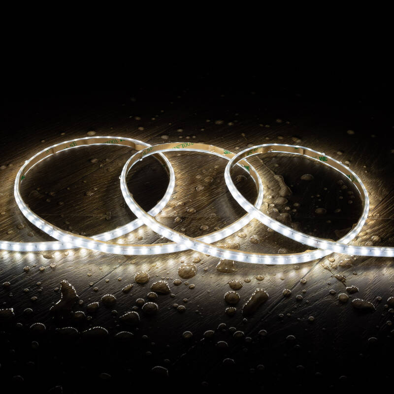 Tira LED Regulable 220V SMD Autorrectificada 120 LED/m BOBINA 20m 12W/m 1080lm/m Superestrecha Ancho 6.5mm Corte 10cm IP65
