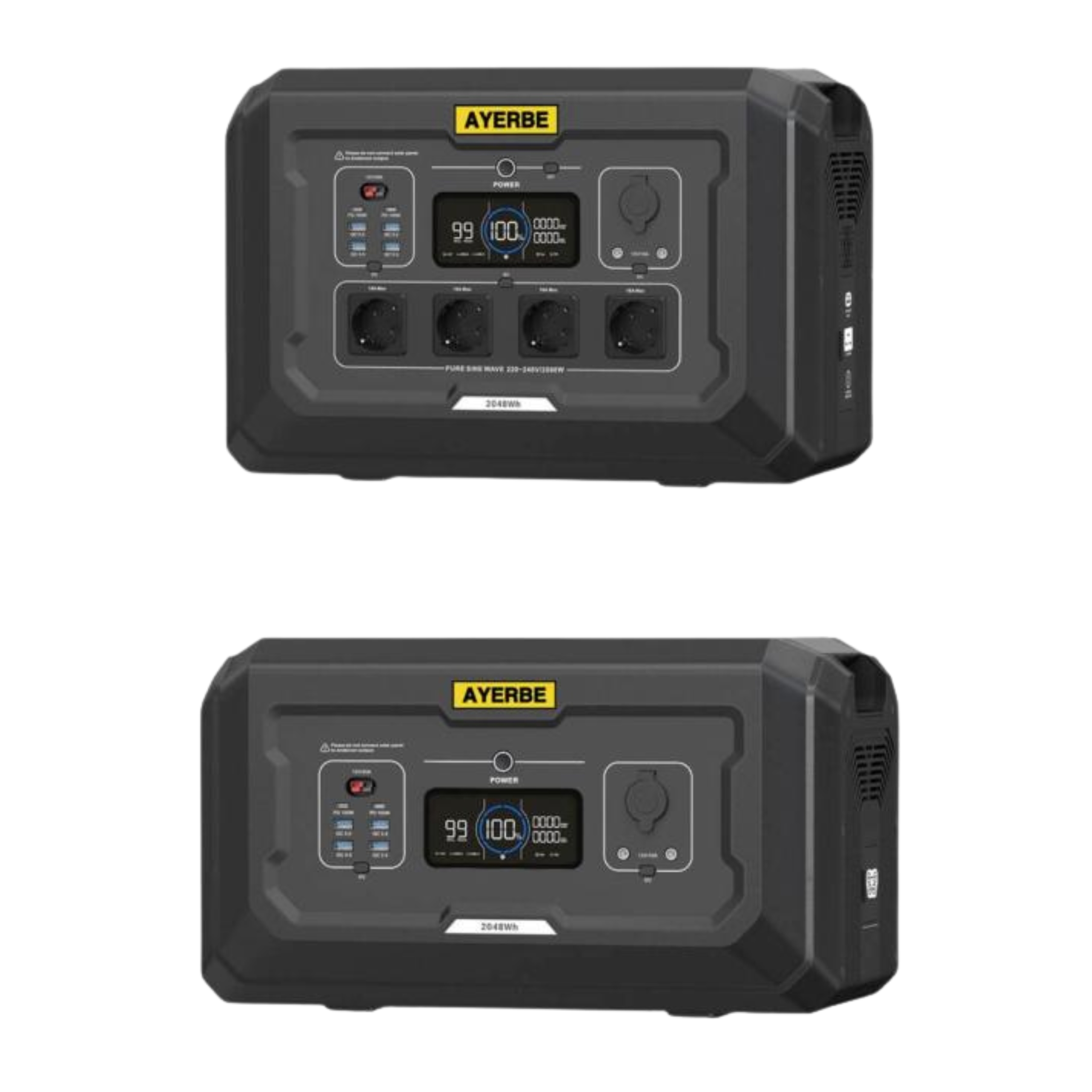 Kit Solar Portátil 220V 12V Bifacial Estación de Energía AY-2048 y Batería Extra 2048Wh Ayerbe