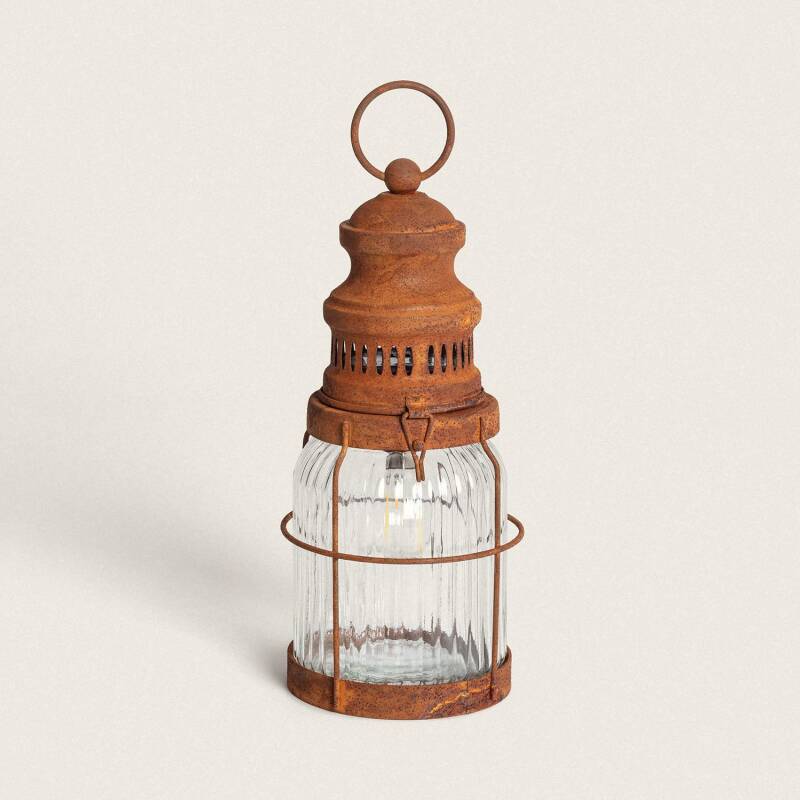 Lámpara de Mesa LED Metal Lantern Rusty