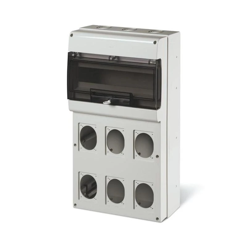Cuadro de Distribución 16 Módulos DIN 6 Tomas IP66 SCAME CDSTR-16-SC6725616-G