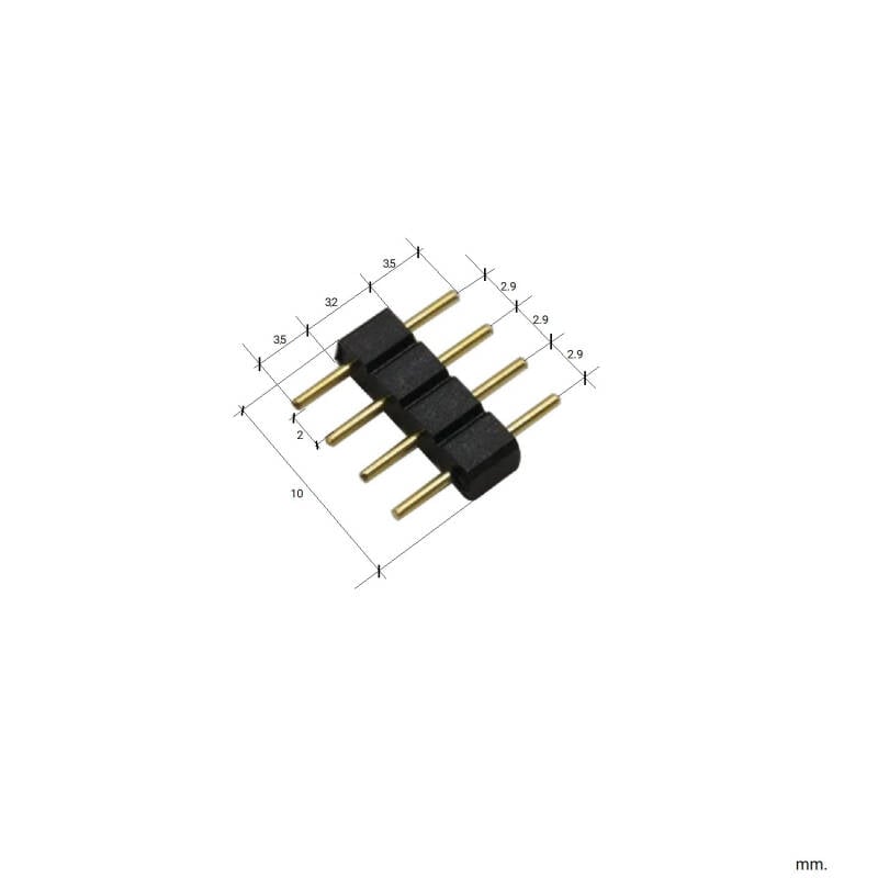 Conector 4 PIN Tira LED RGB 12/24V DC