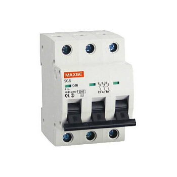 Interruptor Magnetotérmico Residencial 3P 32A 6kA Curva C MAXGE Alpha+