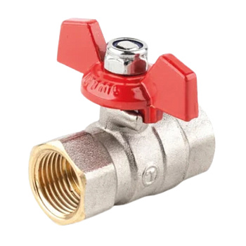 Válvula de esfera Tuller Teknik de latón mando mariposa conexión rosca H 1/2" PN30 con retención