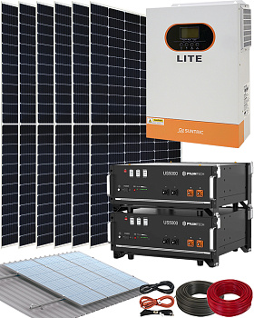 Kit Solar Aislada con Instalación Placas Solares para casa de Campo 5000W 48V con Batería de Litio US5000