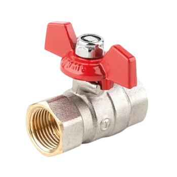 Válvula de esfera de latón mando mariposa conexión rosca H 3/4" PN30 con retención