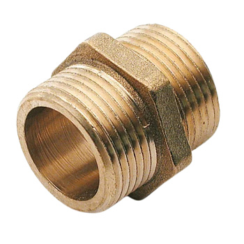 Nipple doble rosca de latón 3/4" rosca derecha reforzada Fig 280