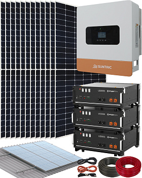 Kit Placas Solares en Casa con Inversor Híbrido Suntaic STH6M-2 6000W y 3 Baterías Litio 48V